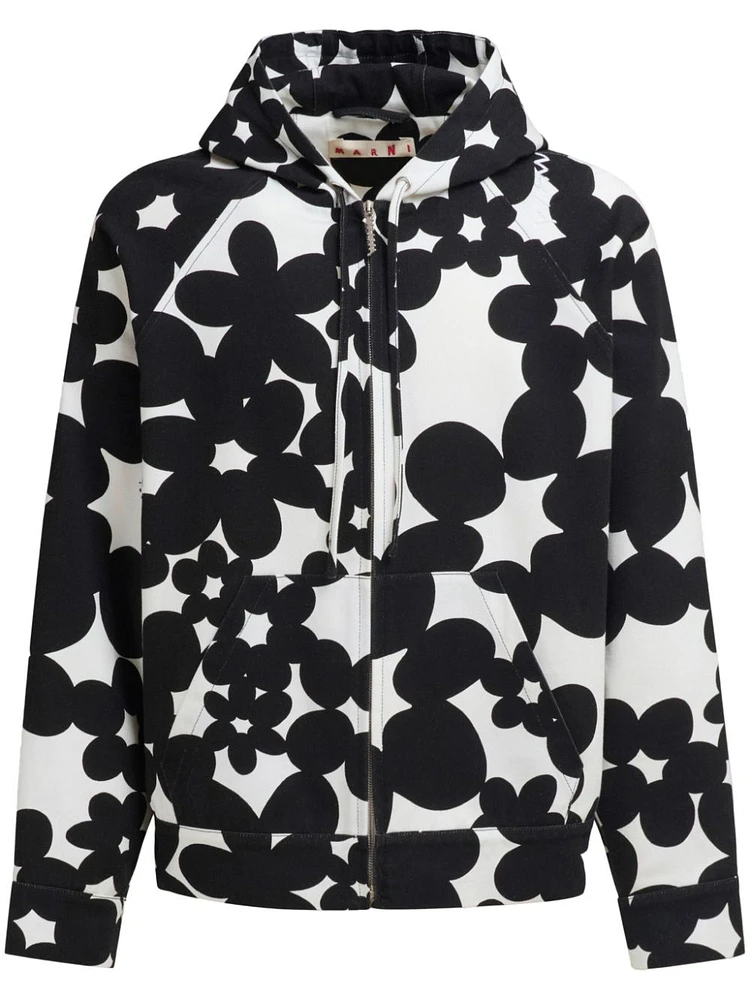 Marni - Floral Print Cotton Hooded Jacket