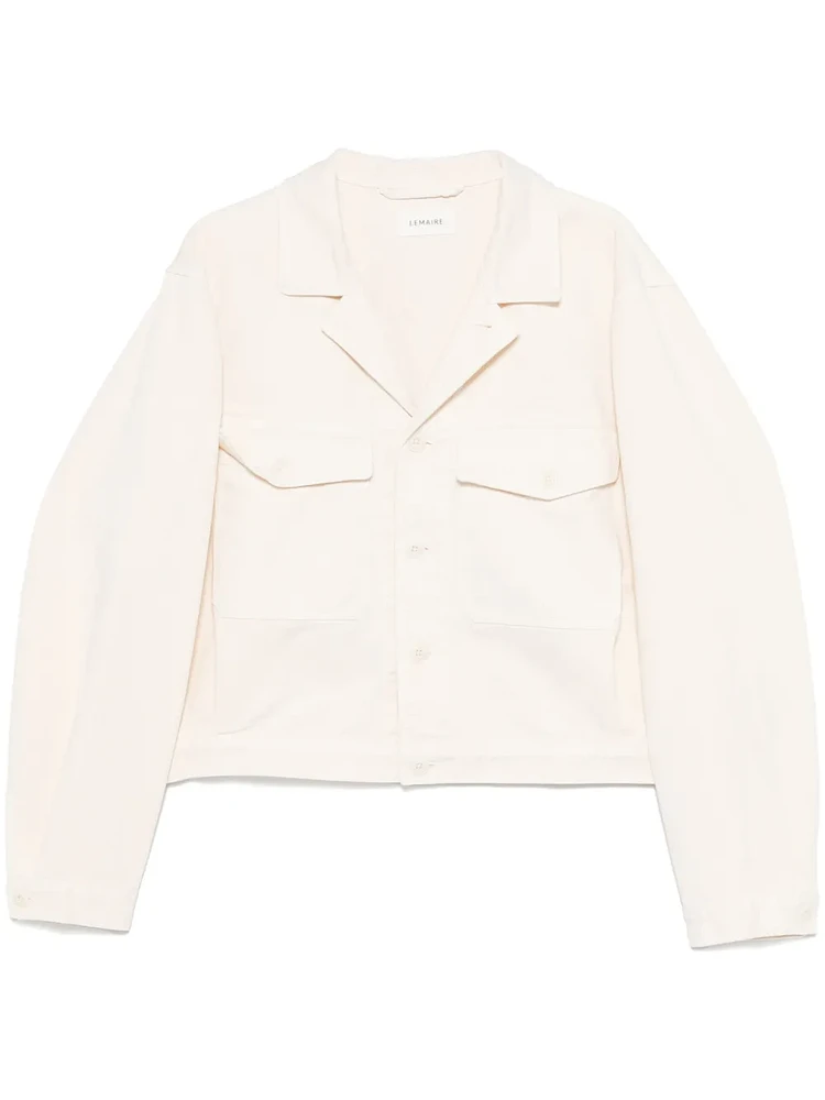 LEMAIRE - Cropped Denim Jacket in Off White