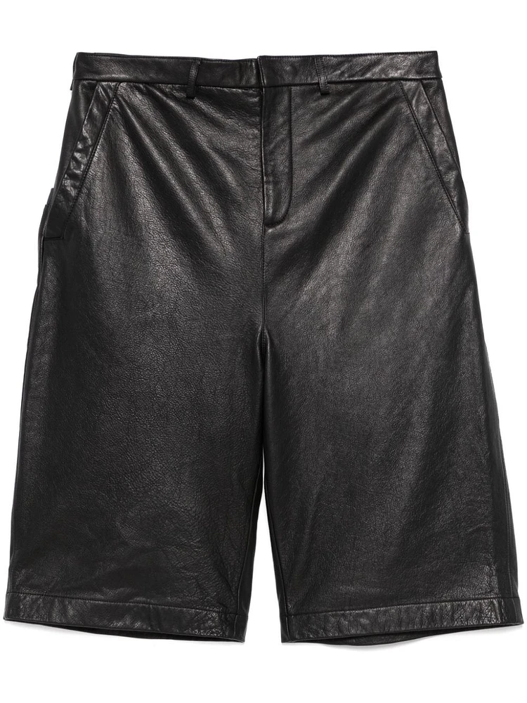ENTIRE STUDIOS - Area Short in Black Leather