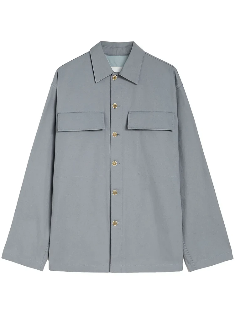 JIL SANDER - Cotton Overshirt in Grey