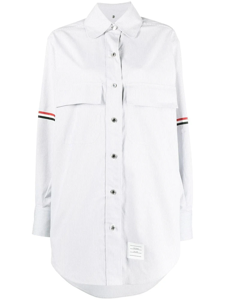 THOM BROWNE - RWB Stripe Longline Shirt