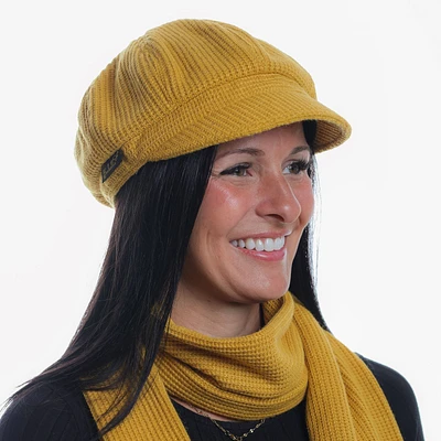 Waffle fabric newsboy cap