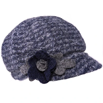 Casquette en laine avec fleur