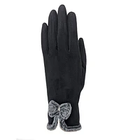 Knit glove with ecological fur loop