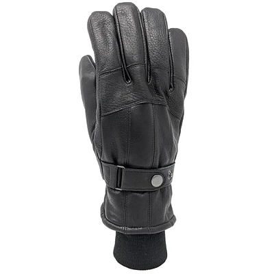 Gant de cuir avec poignet tricot