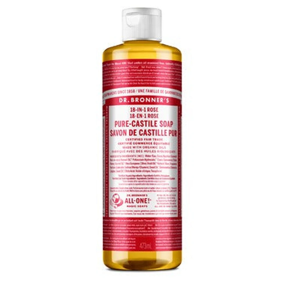 DR. BRONNER'S PURE-CASTILE LIQUID SOAP ROSE 473ML