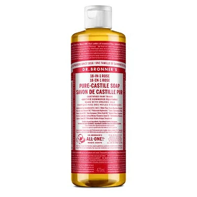 DR. BRONNER'S PURE-CASTILE LIQUID SOAP ROSE 473ML