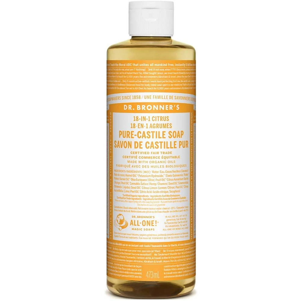 DR. BRONNER'S PURE-CASTILE LIQUID SOAP CITRUS 473ML