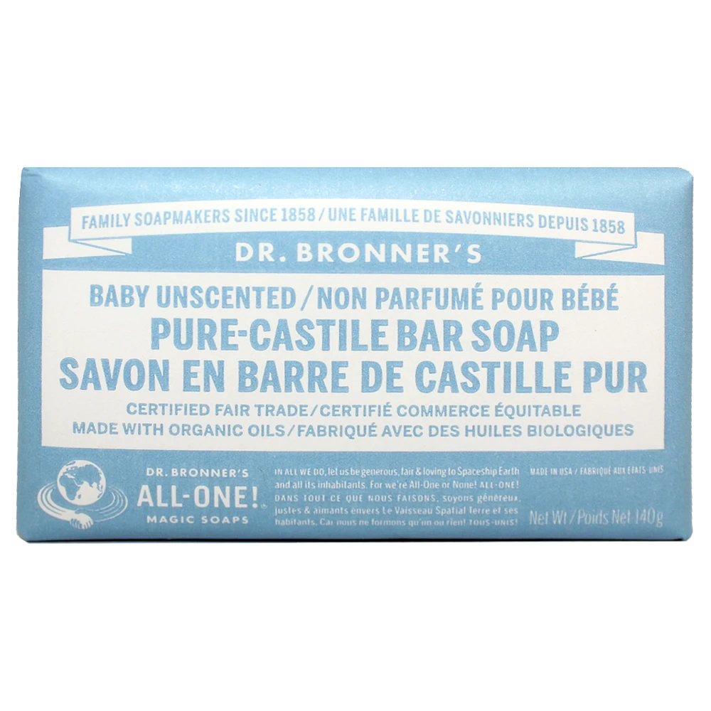 DR. BRONNER'S PURE-CASTILLE BAR SOAP UNSCENTED BABY