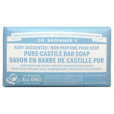 DR. BRONNER'S PURE-CASTILLE BAR SOAP UNSCENTED BABY