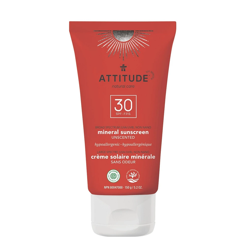 ATTITUDE MINERAL SUN CREAM ADULT MINERAL PERFUM FREE