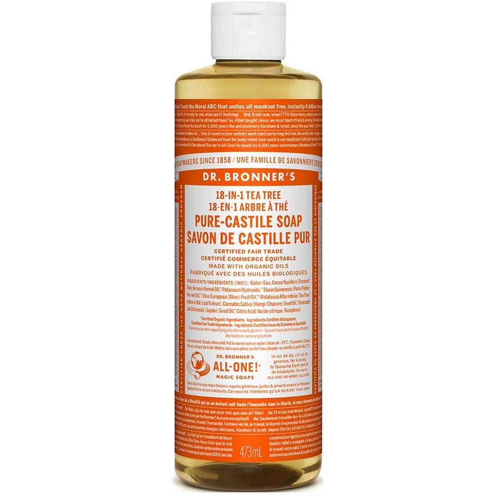 DR. BRONNER'S PURE-CASTILE LIQUID SOAP TEA TREE 473ML