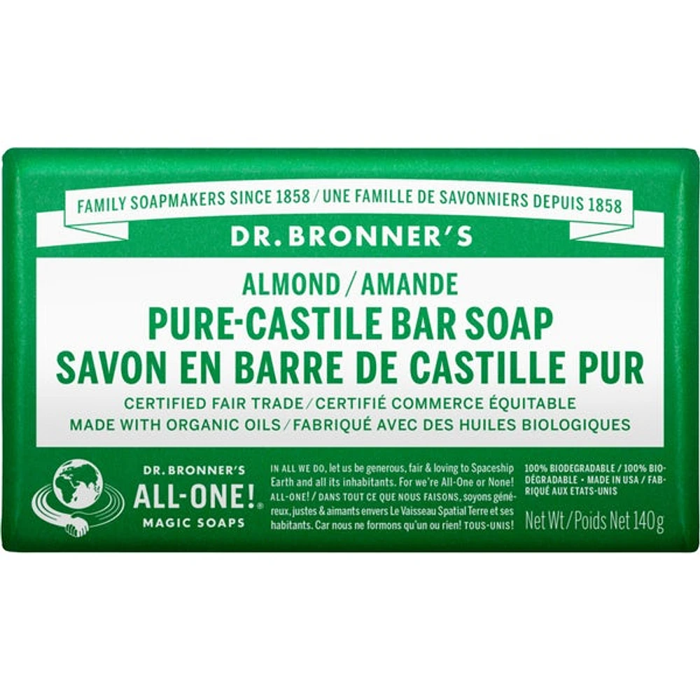 DR. BRONNER'S PURE-CASTILE BAR SOAP ALMOND