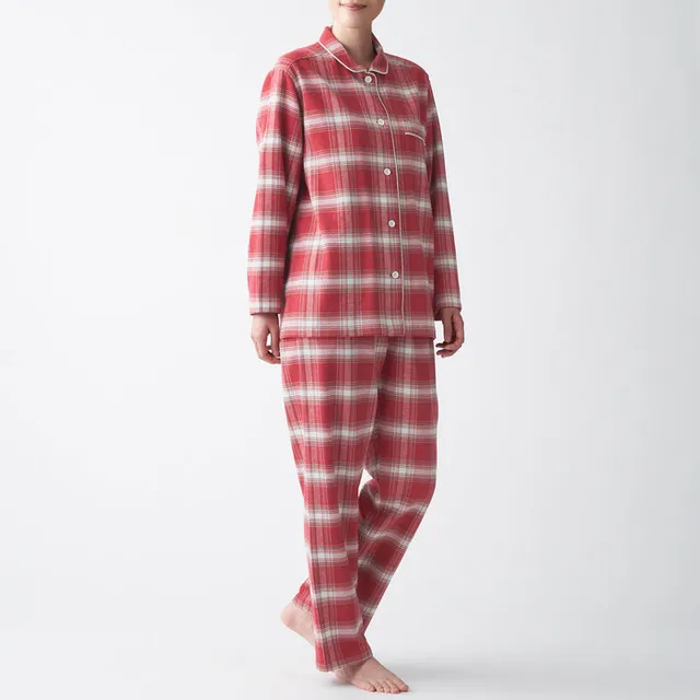 Women's Side Seamless Flannel Pajamas