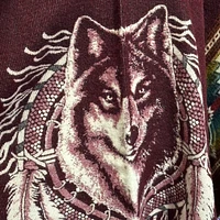 The Original Wolf Poncho- Burgundy