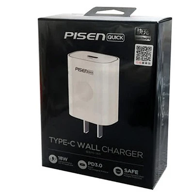 Pisen Type C Charger 20 WATT Retail Pack