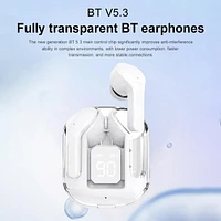 TWS - Wireless Earbuds With Digital Display and Transparent Case