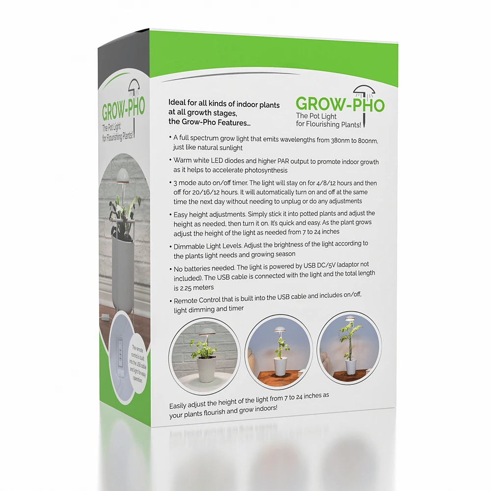 Grow-Pho: USB Powered LED Grow-Light for House Plants