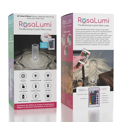 The RosaLumi LED Crystal Rose Table Lamp (16 Color Modes)