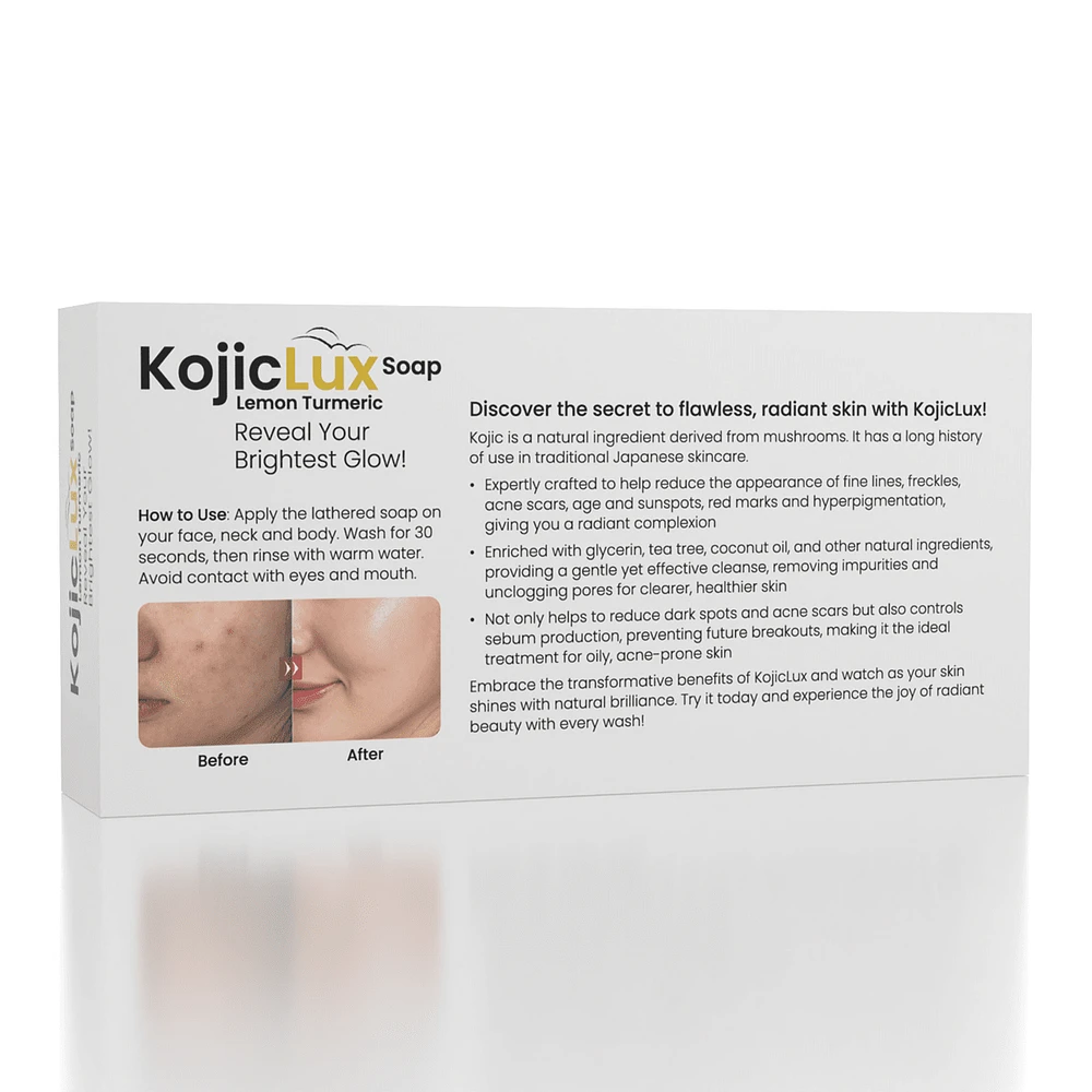KojicLux: Lemon Turmeric Kojic Soap Bars (3pk)