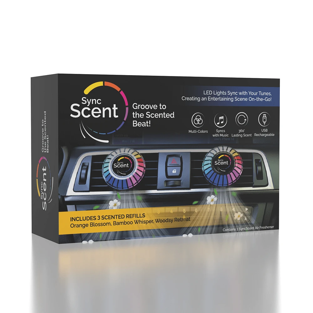 SyncScent LED Music Syncing Car Accessory Novelty Air Freshener Gadget