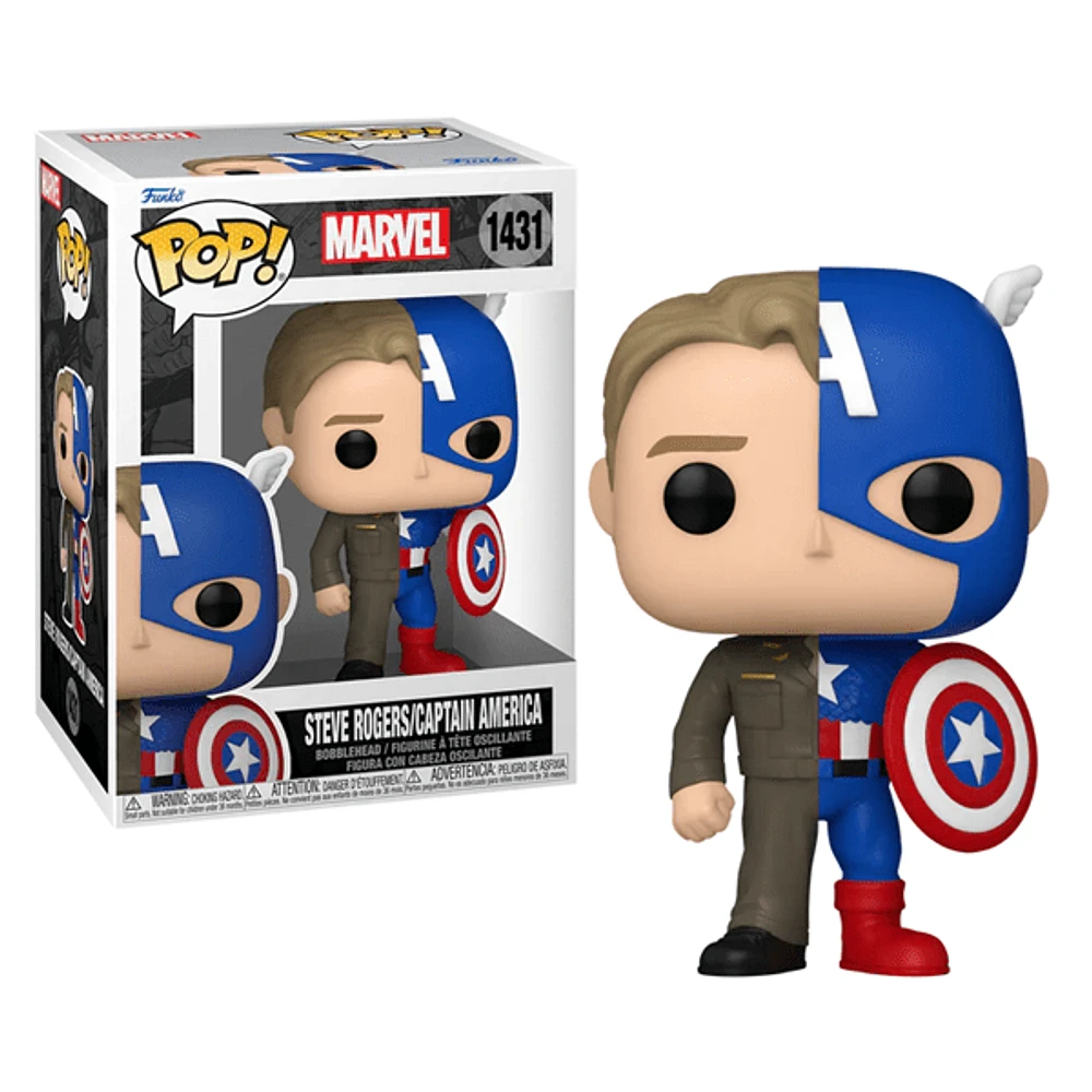 Funko Pop! Marvel: Split - Captain America/Steve Rogers Figure