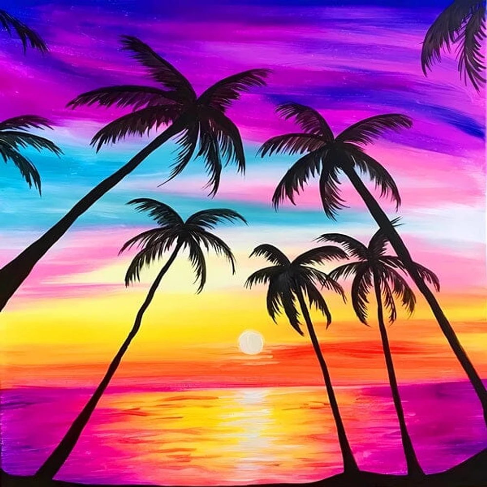 Studio Art Diamond Painting Full Coverage "Tropical Sunset" (40cm x 40cm)