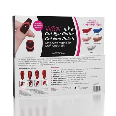 Wow Cat Eye Glitter Gel Nail Polish (5 pcs)
