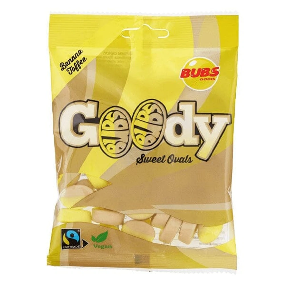 BUBS Godis: Banana Toffee Goody Ovals (90g) Made in Sweden