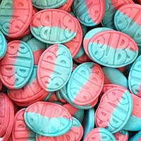 BUBS Godis: Sour Raspberry & Blueberry Goody Ovals (90g) Made in Sweden