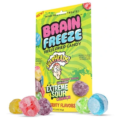 Brain Freeze x Warheads: Extreme Sour Crunch Freeze Dried Candy (2.2oz) Mixed Fruit Flavor