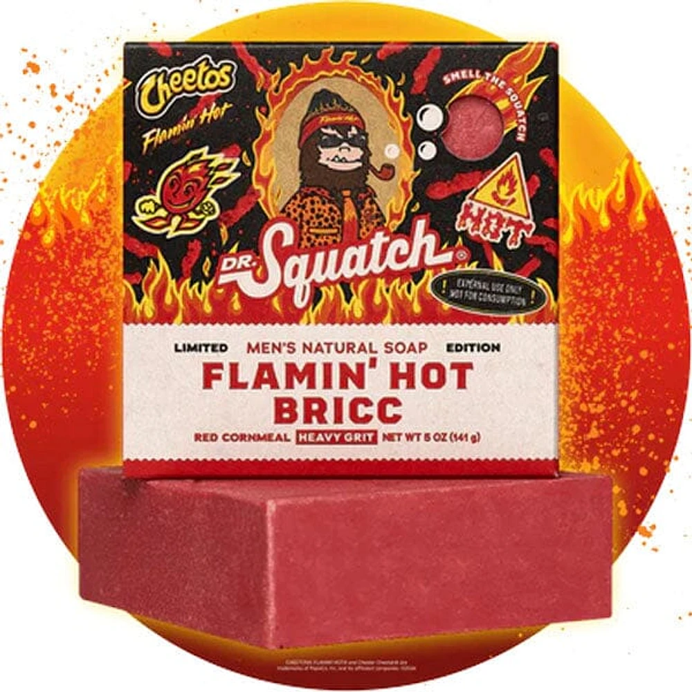 Dr. Squatch® Hot Cheetos™ Flamin' Hot Bricc All-Natural Bar Soap For Men (1pc) Limited Edition