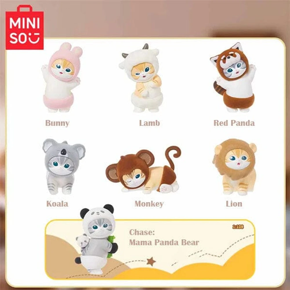 MINISO x Mofusand: Fluffy Party Series Flocked Collectible Figurine Blind Box (1pc)