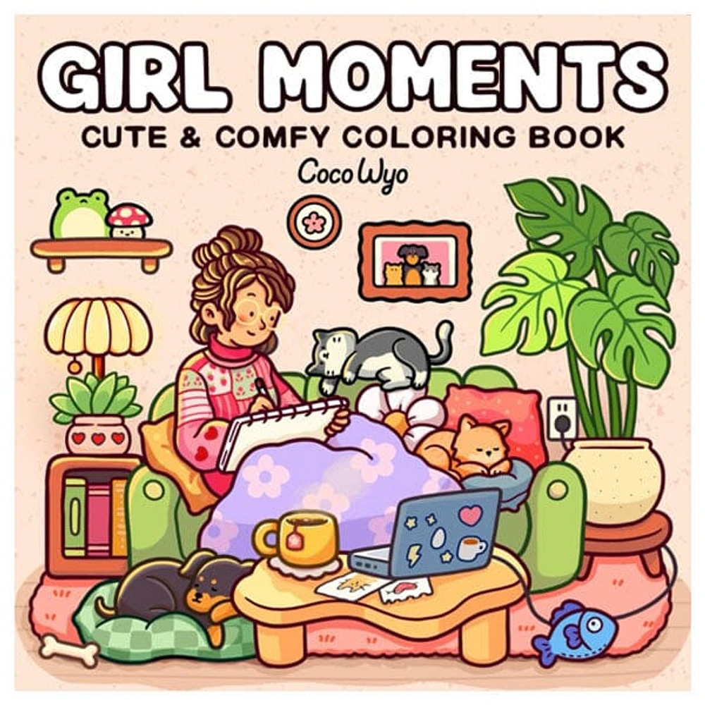 "Girl Moments" Coloring Book: Cozy Space Coloring by Coco Wyo (40 Pages)