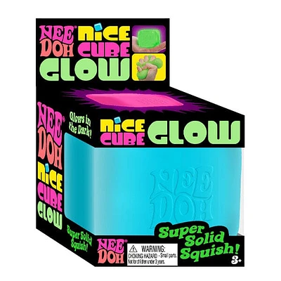 Nee Doh Nice Cube GLOW Squishy Fidget Stress Ball (1pc) Assorted Colors
