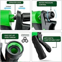 GRO-Hose GREEN 75ft Expandable Hose With Sprayer Nozzle & Brass Valve