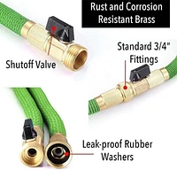 GRO-Hose GREEN 75ft Expandable Hose With Sprayer Nozzle & Brass Valve