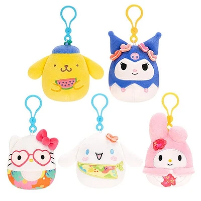 Squishmallows Plush Toys 3.5" 2025 Sanrio Hello Kitty & Friends Tropical Fruit Treats Clip-On Squad (Characters Ship Assorted)
