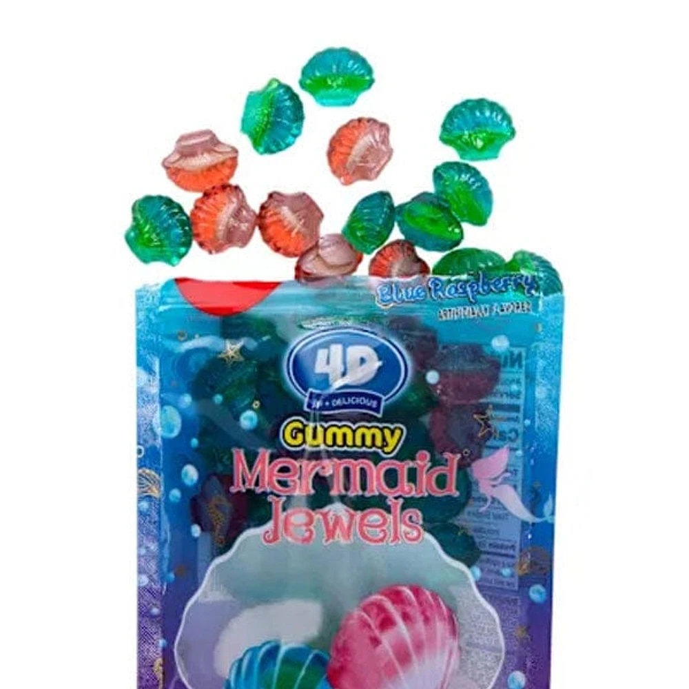 Amos 4D Gummy Mermaid Jewels (6oz) Liquid Filled Centers!