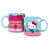 Sanrio 50th Anniversary Hello Kitty 12oz Blue Mug & Mug Warmer Set "Showcase Exclusive"