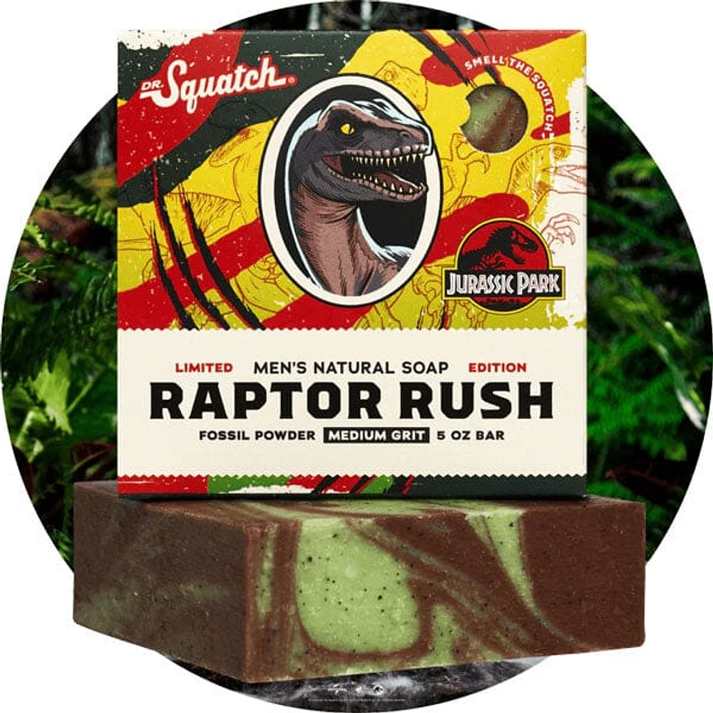 Dr. Squatch® Jurassic Park™ Raptor Rush All-Natural Bar Soap For Men (1pc) Limited Edition