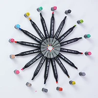 TouchHero Double Tipped Alcohol Based Markers (24 Pack) 1mm & 6mm Tips