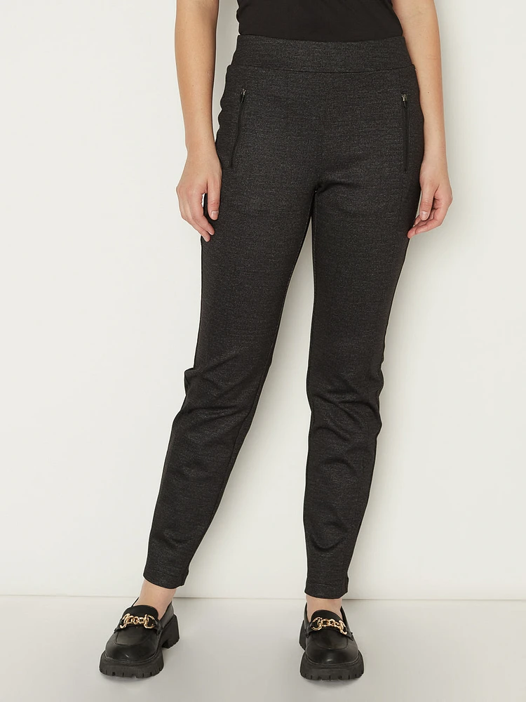 Narrow semi-fitted pull-on pant