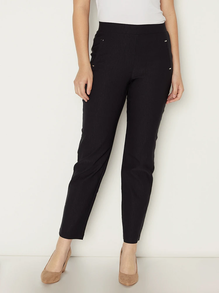 Straight semi-fitted pull-on pant - Petite