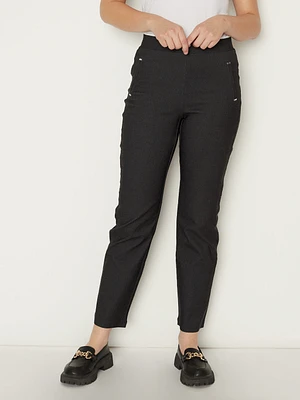 Pantalon droit semi-ajusté à enfiler - Petite