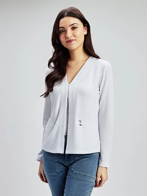 Cardigan semi-ajusté à manches longues
