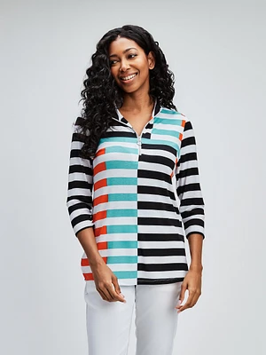 3/4-sleeve semi-fitted t-shirt