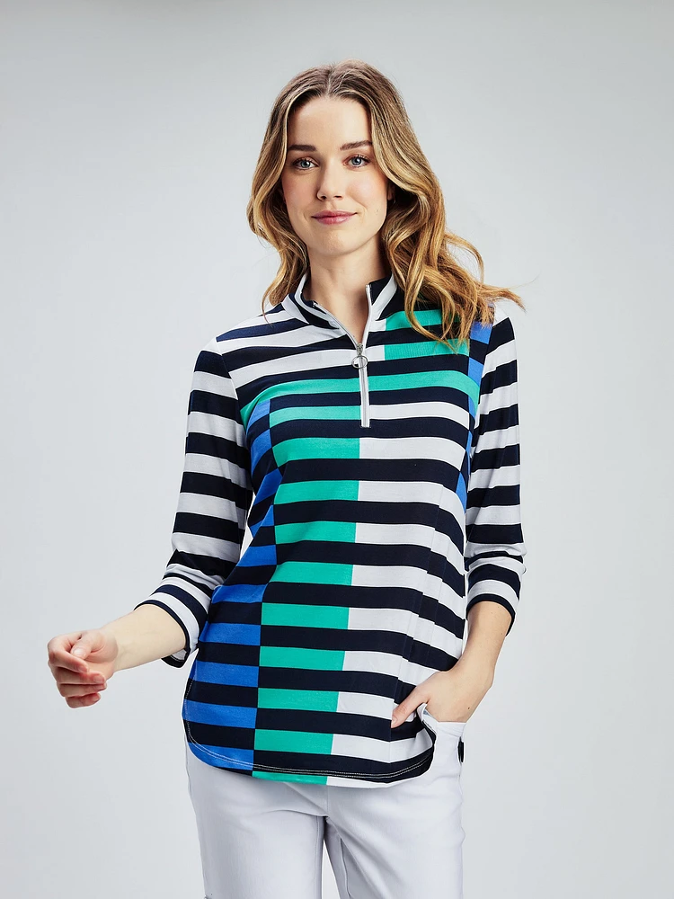 3/4-sleeve semi-fitted t-shirt