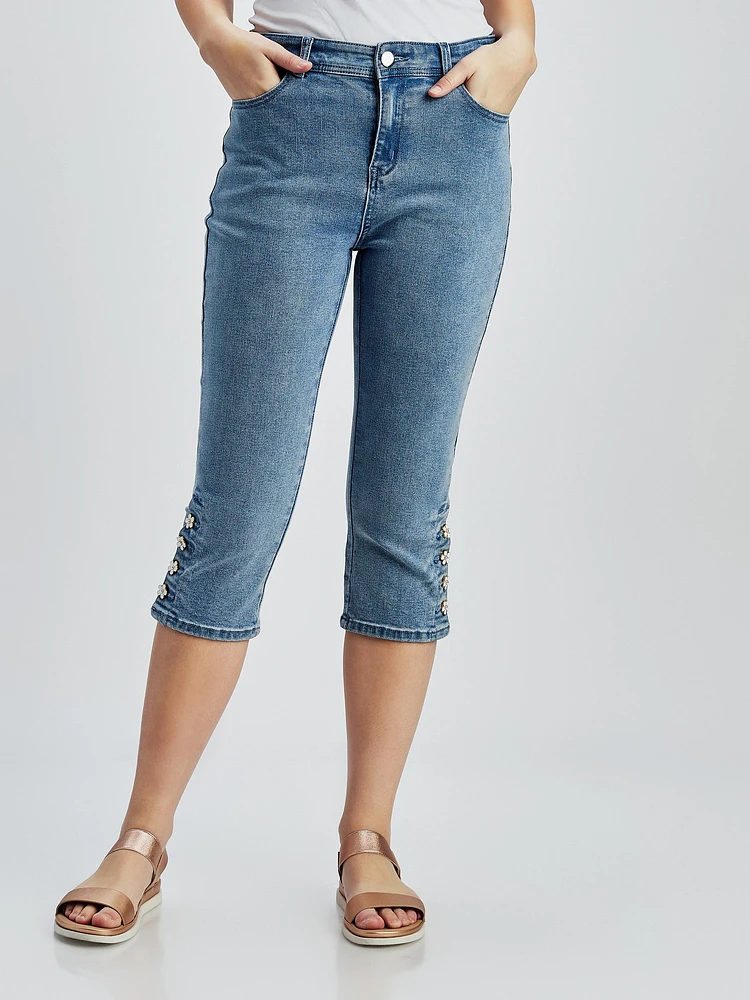 Capri droit en denim