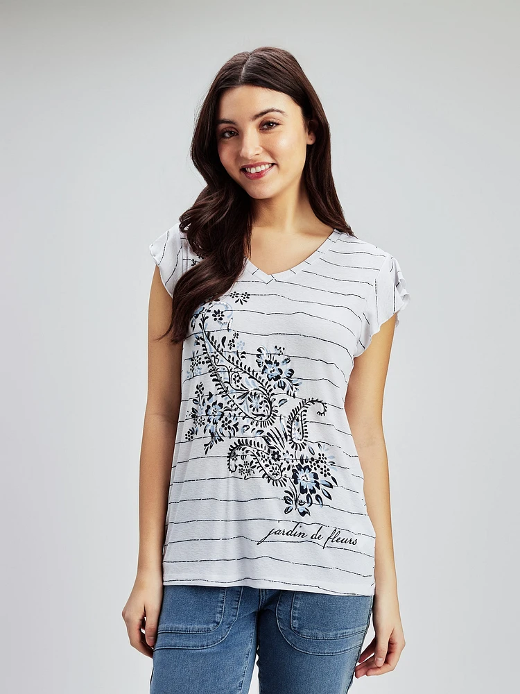 Short-sleeve semi-fitted t-shirt